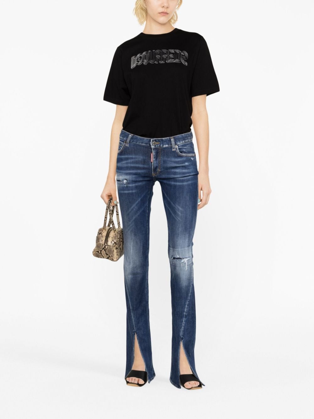 DSQUARED2 Jeans met gerafeld effect - Blauw