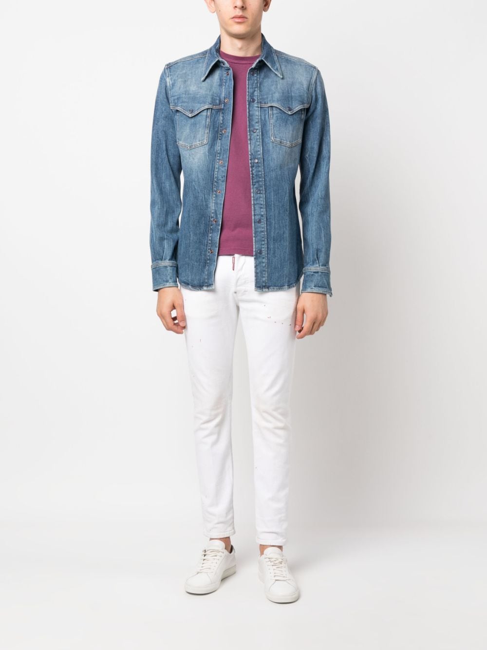 DSQUARED2 Jeans met verfspatten - Wit