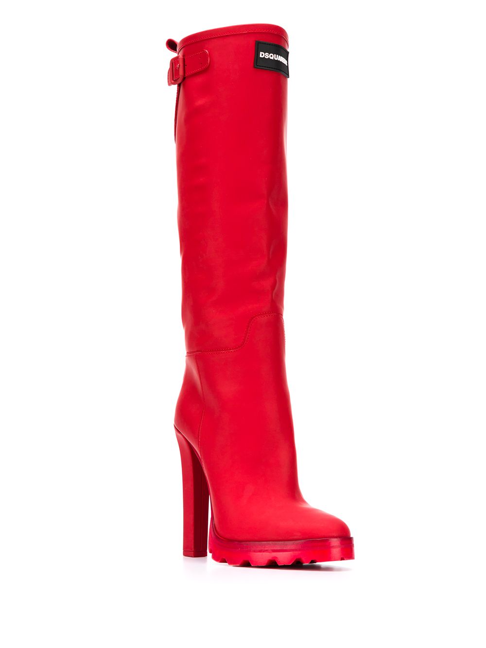 DSQUARED2 Knielaarzen met logo - Rood