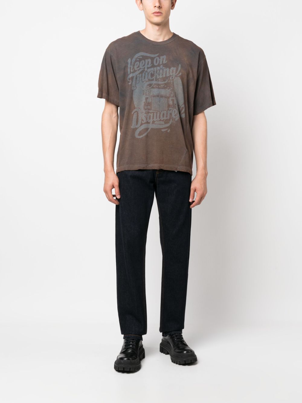 DSQUARED2 T-shirt met print - Bruin