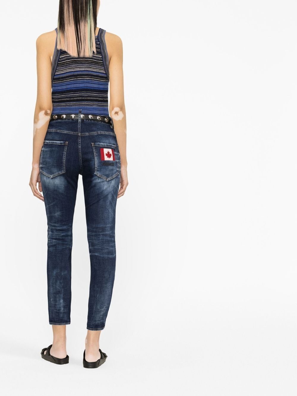 DSQUARED2 bleached-effect skinny jeans - Blauw