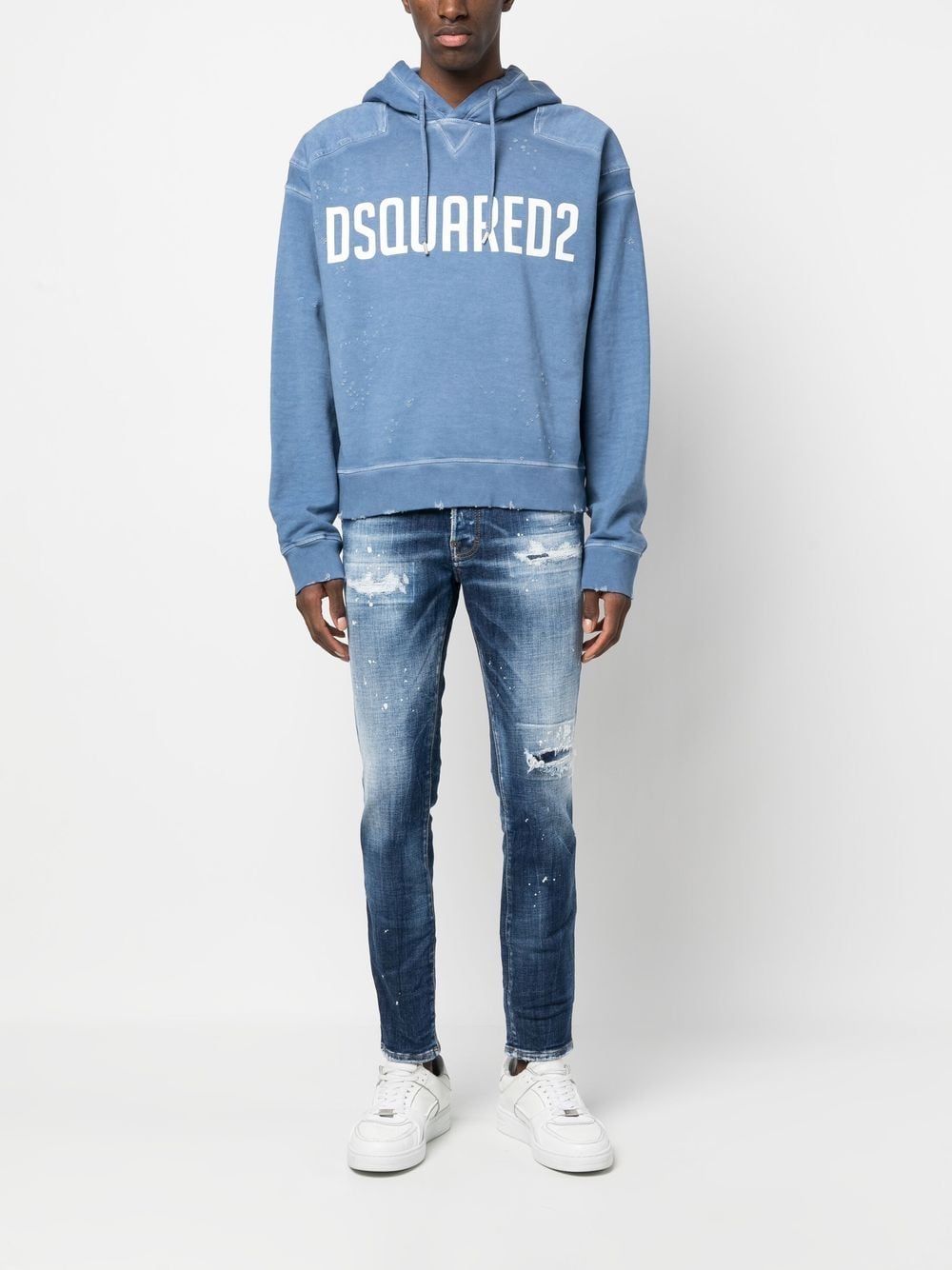 DSQUARED2 distressed skinny jeans - Blauw