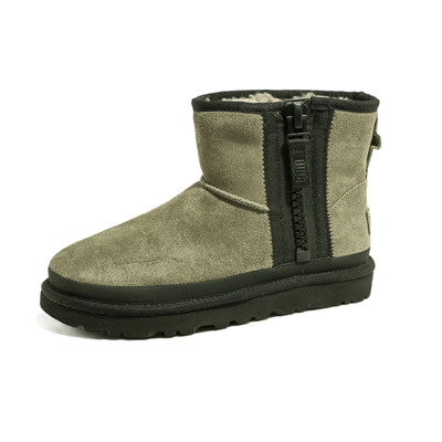 Dames Classic Mini Zip Tape Logo Winterlaarzen Aw23 UGG , Green , Dames