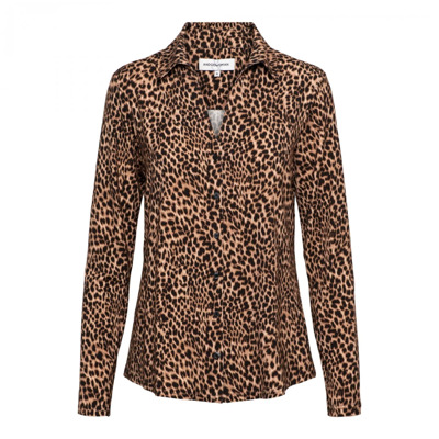 Dierenprint Blouse met Lange Mouwen &Co Woman , Brown , Dames