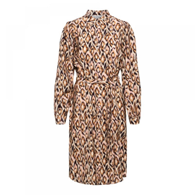 Dierenprint Knoop-Door Jurk &Co Woman , Beige , Dames