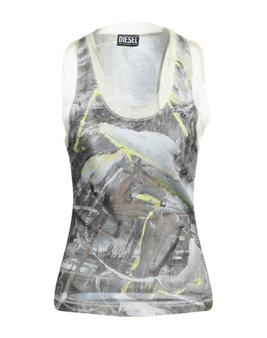 Diesel Woman Tank top Grey Size M Rayon, Cotton, Polyester