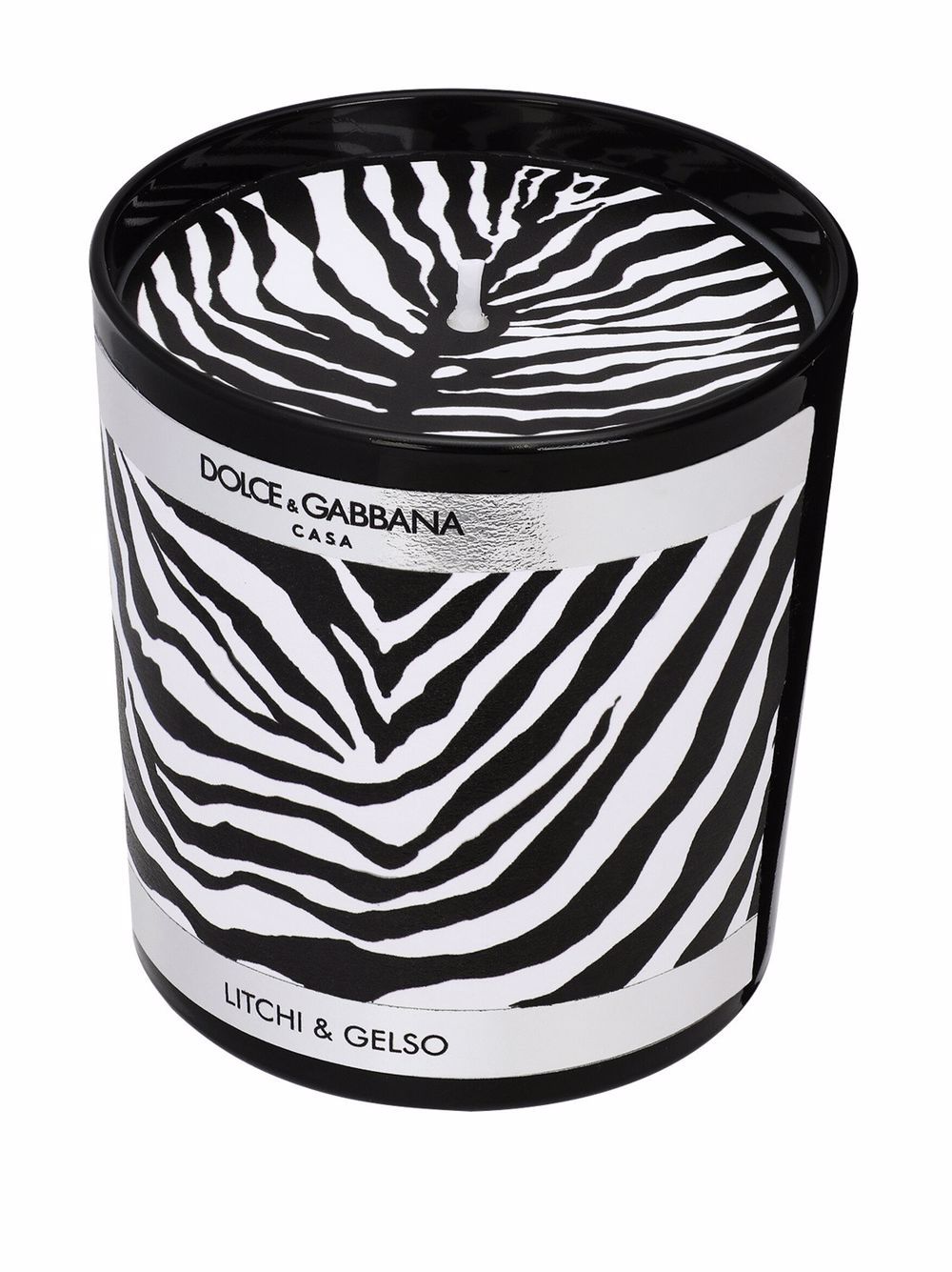 Dolce & Gabbana Geurkaars met zebraprint (250g) - Wit