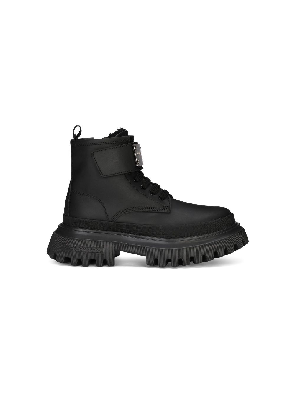 Dolce & Gabbana Kids Leren combat boots - Zwart