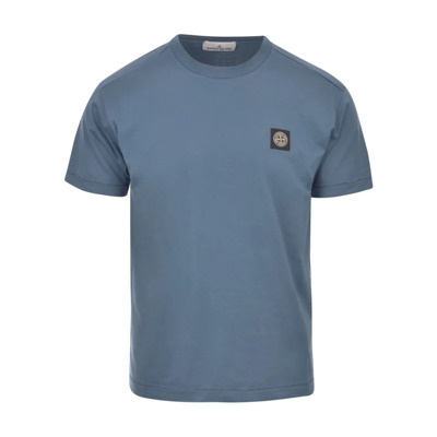 Donkerblauw Borstlogo T-shirt Stone Island , Blue , Heren