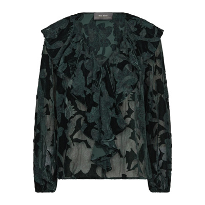 Elegante Burn Blouse met Ruche MOS Mosh , Green , Dames