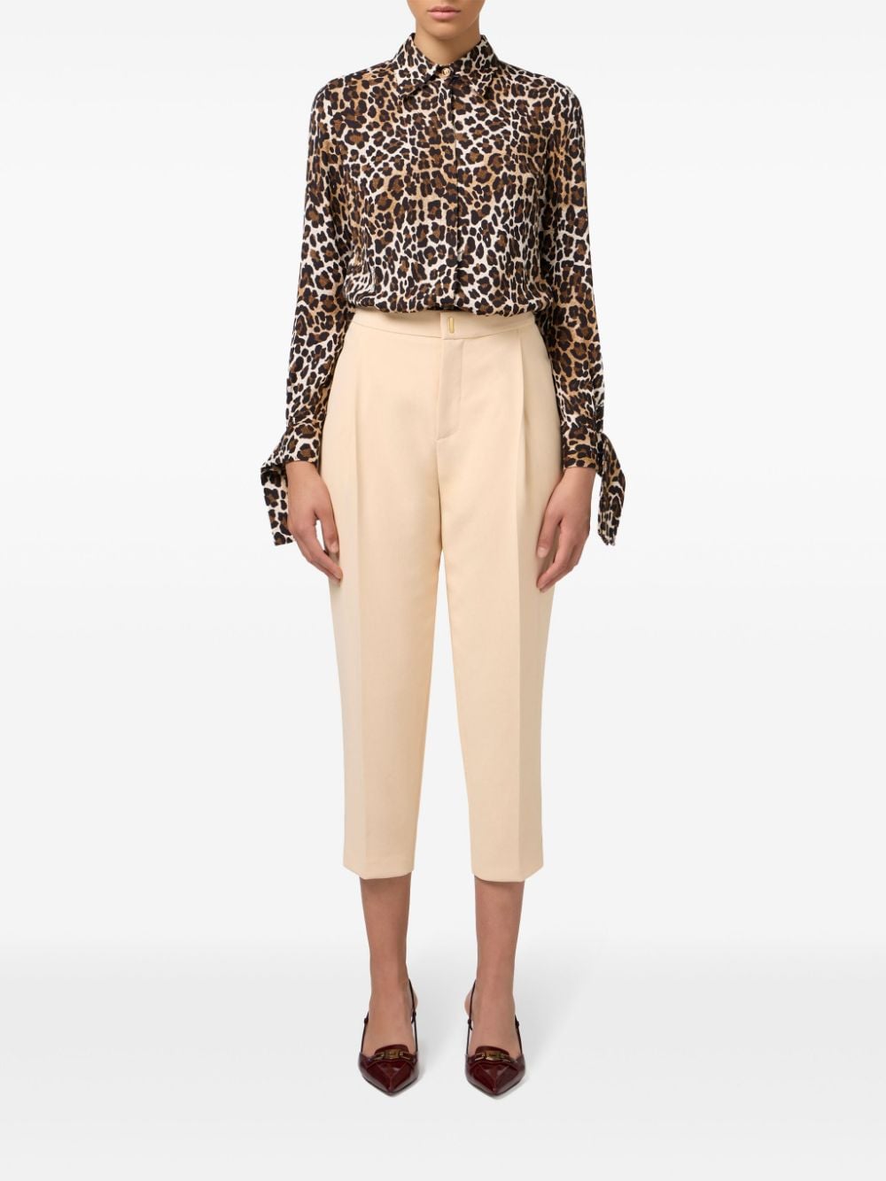 Elisabetta Franchi Blouse met luipaardprint - Bruin