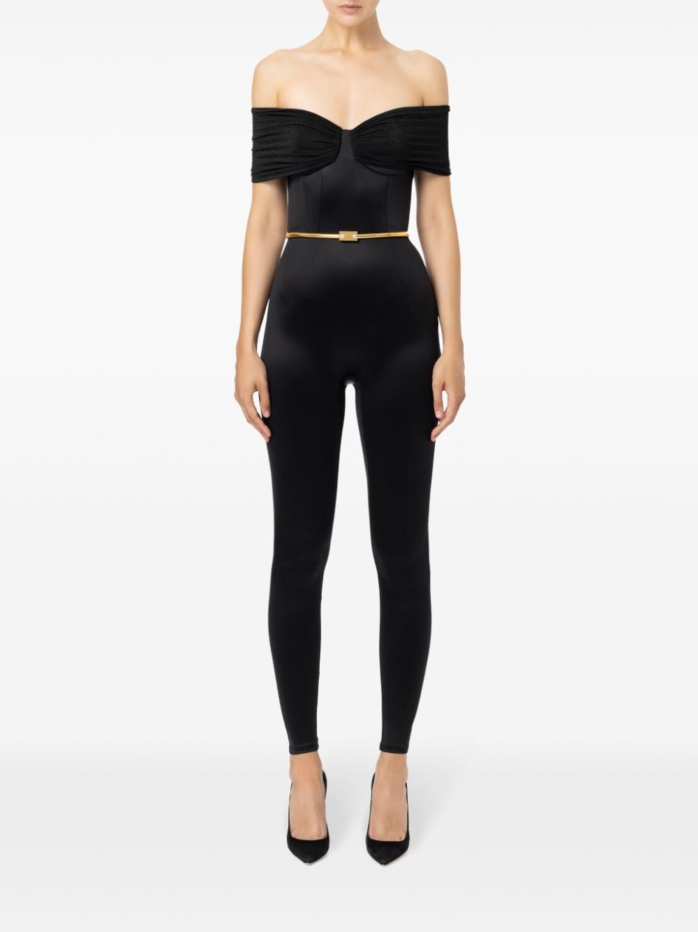 Elisabetta Franchi Jumpsuit met bustier - Zwart