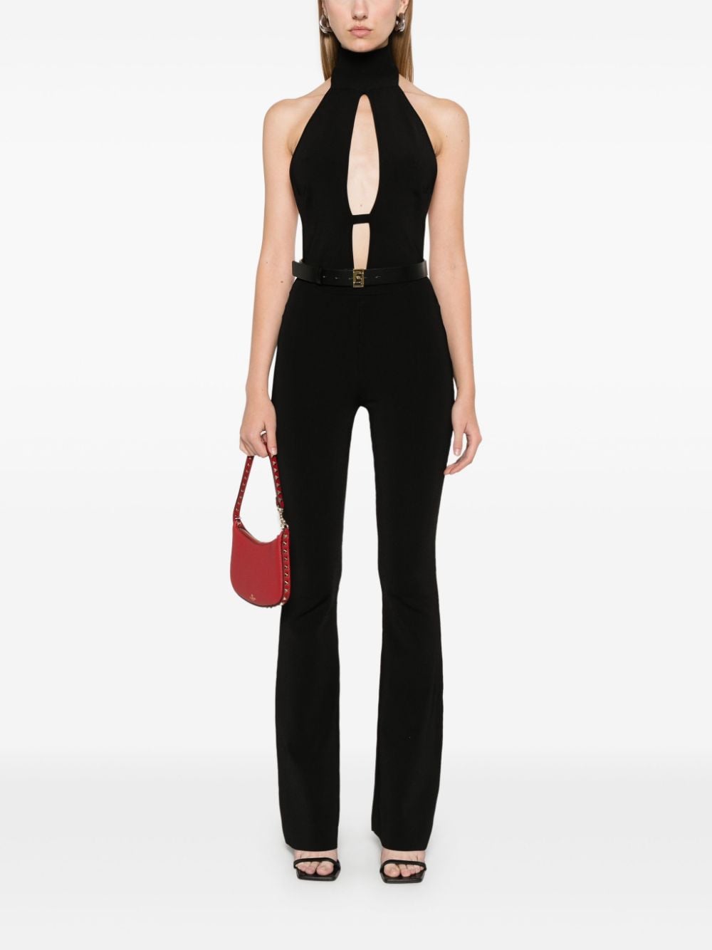 Elisabetta Franchi Jumpsuit met ceintuur - Zwart