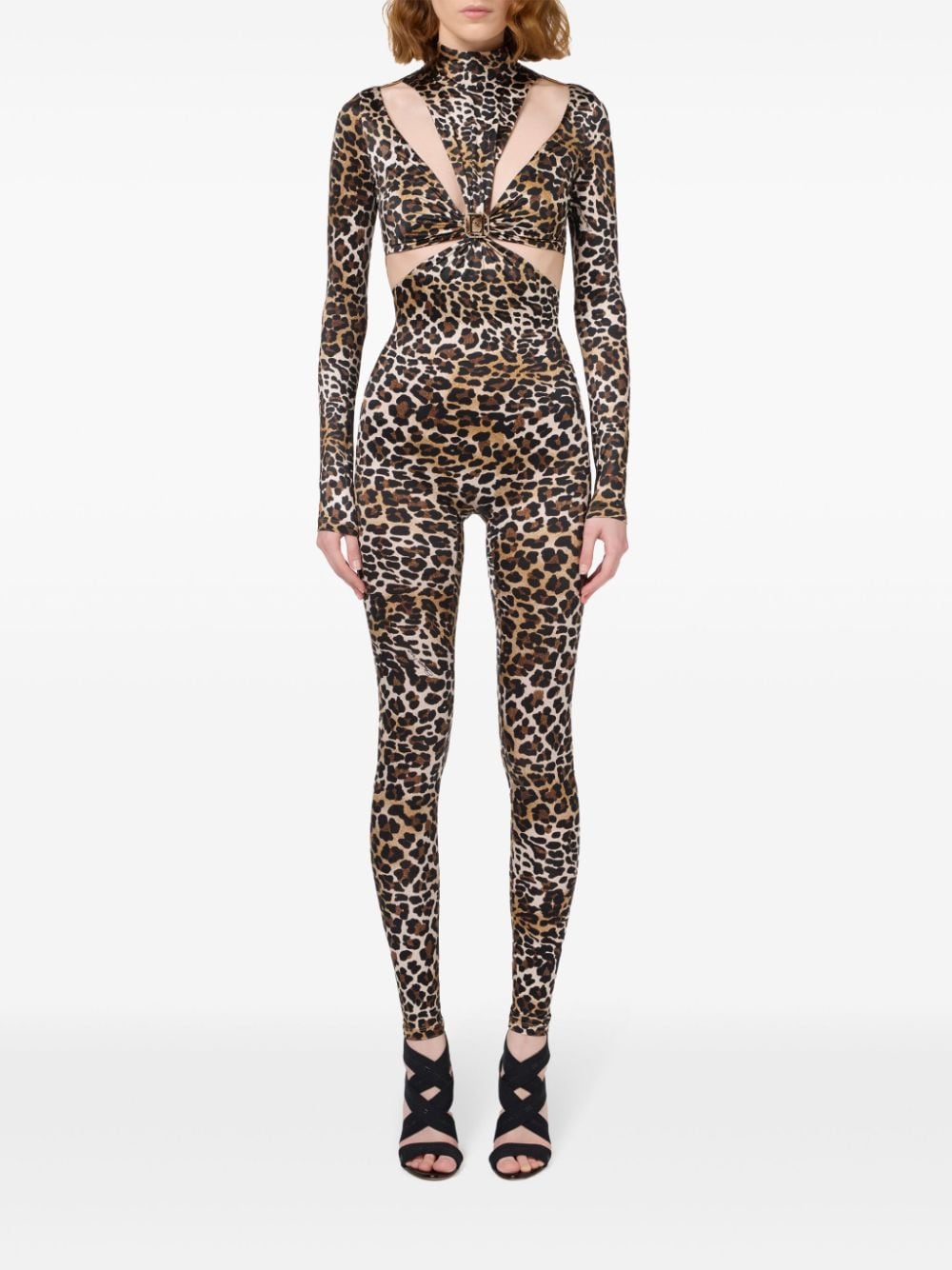 Elisabetta Franchi Jumpsuit met luipaardprint - Bruin