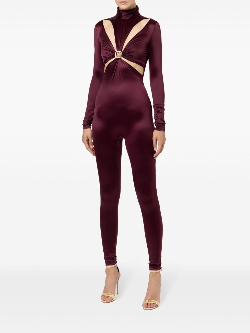 Elisabetta Franchi Jumpsuit met uitgesneden details - Rood