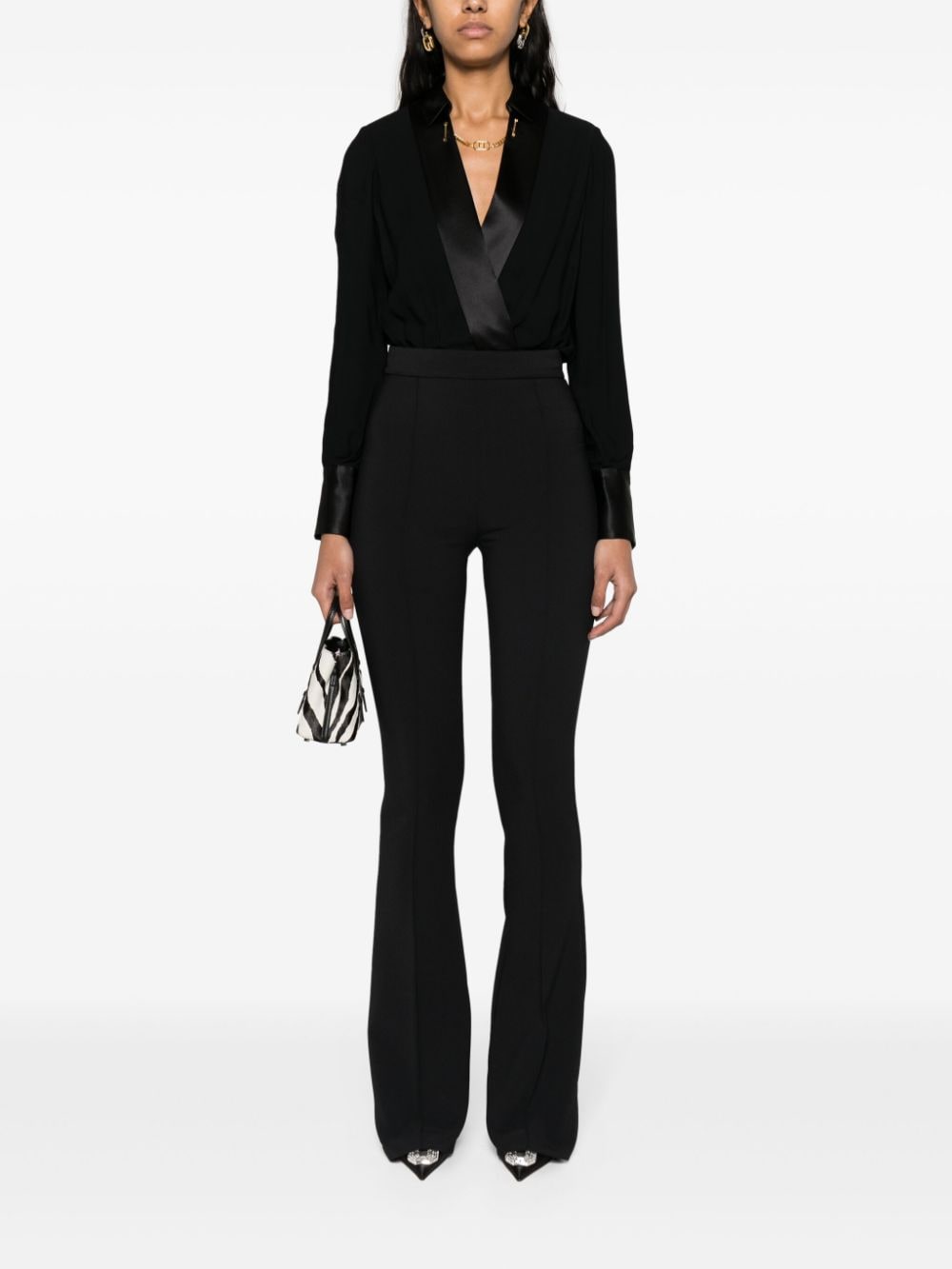 Elisabetta Franchi Jumpsuit van crêpe - Zwart