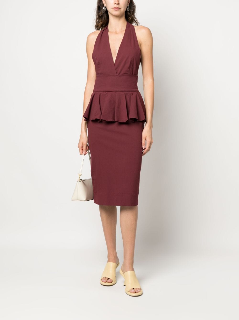 Essentiel Antwerp Peplum midi-jurk - Rood