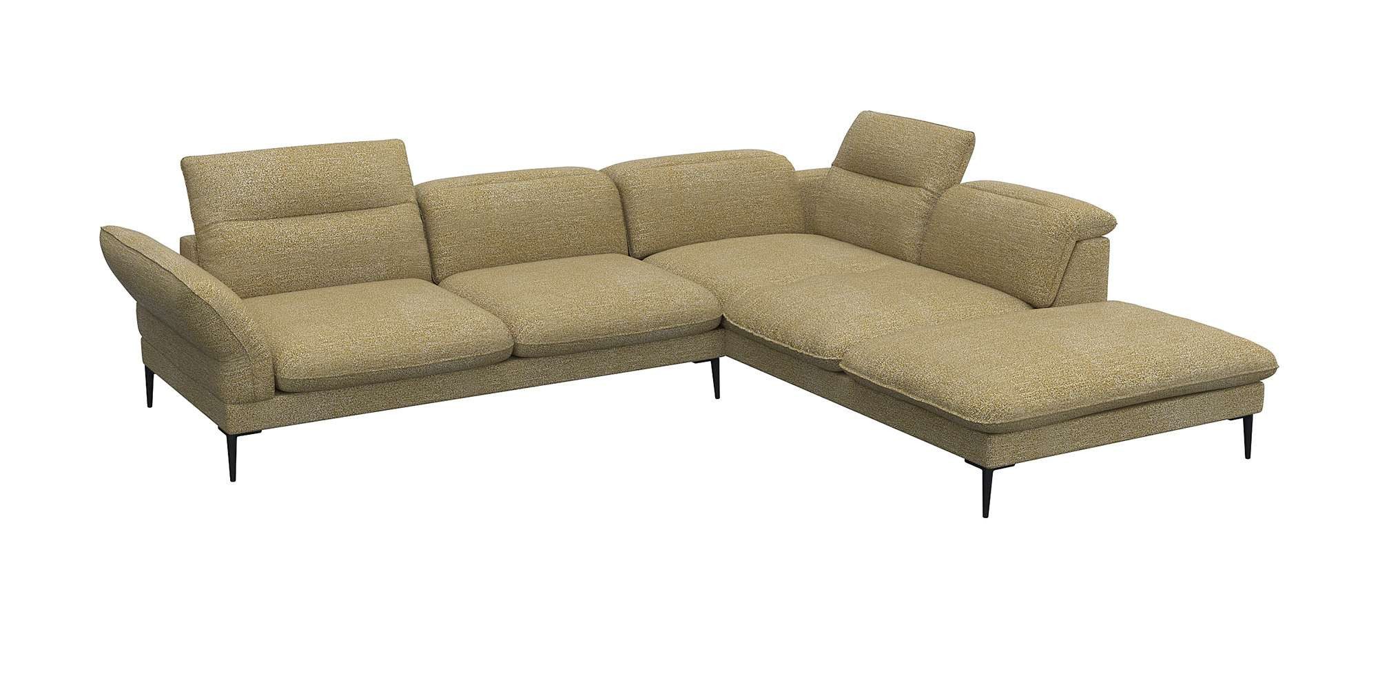 FLEXLUX Hoekbank Salino, functie-sofa met ottomane, relaxsofa, hoekbank Bank met arm- en hoofdeinde verstellingen, koudschuim & staalgolven