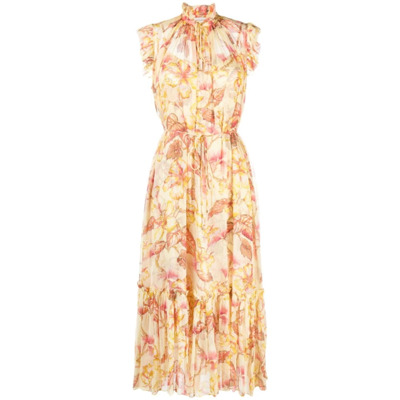 Feminine Maxi Jurk met Ruches Zimmermann , Yellow , Dames