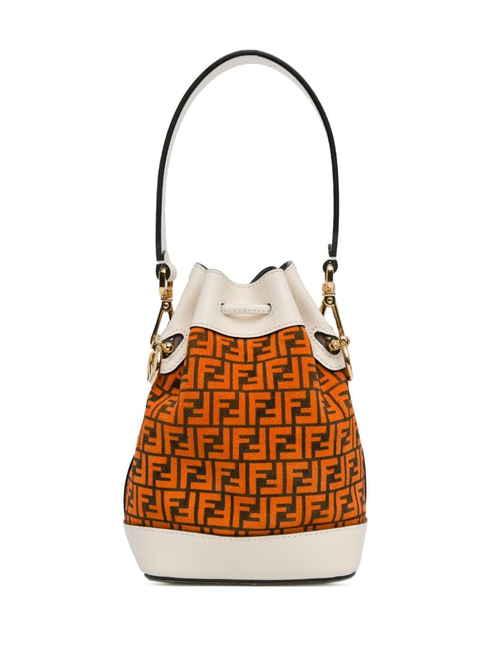 Fendi Pre-Owned 2010-2024 Mini Zucca suède F is Fendi Mon Tresor bucket-tas - Oranje