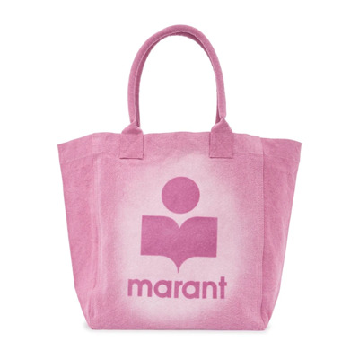 Flocked Yenky Tote Bag Isabel Marant , Pink , Dames