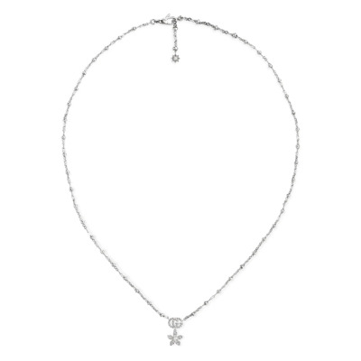 Flora ketting in 18kt witgoud en diamanten Gucci , Gray , Dames