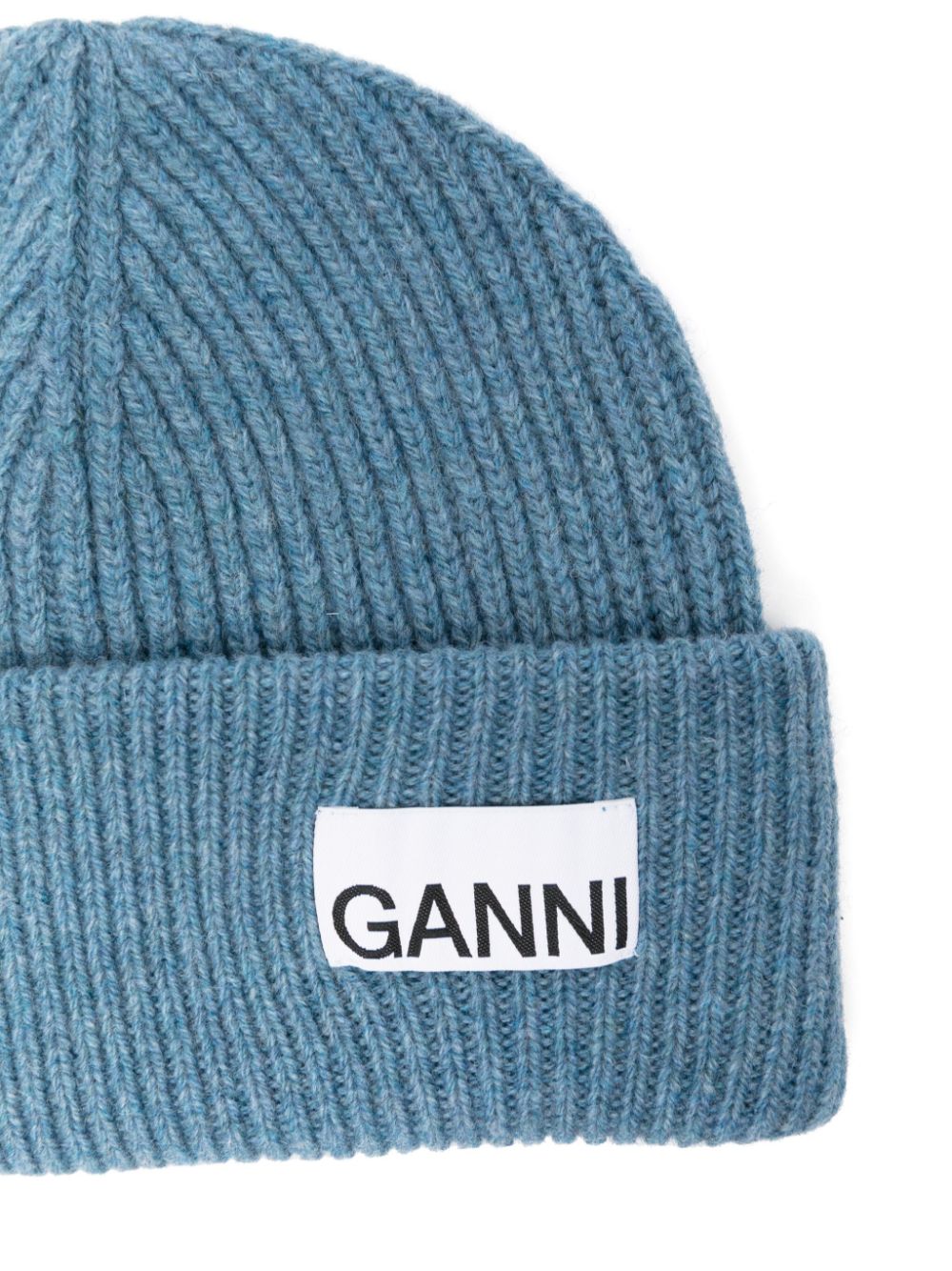 GANNI Muts met logopatch - Blauw