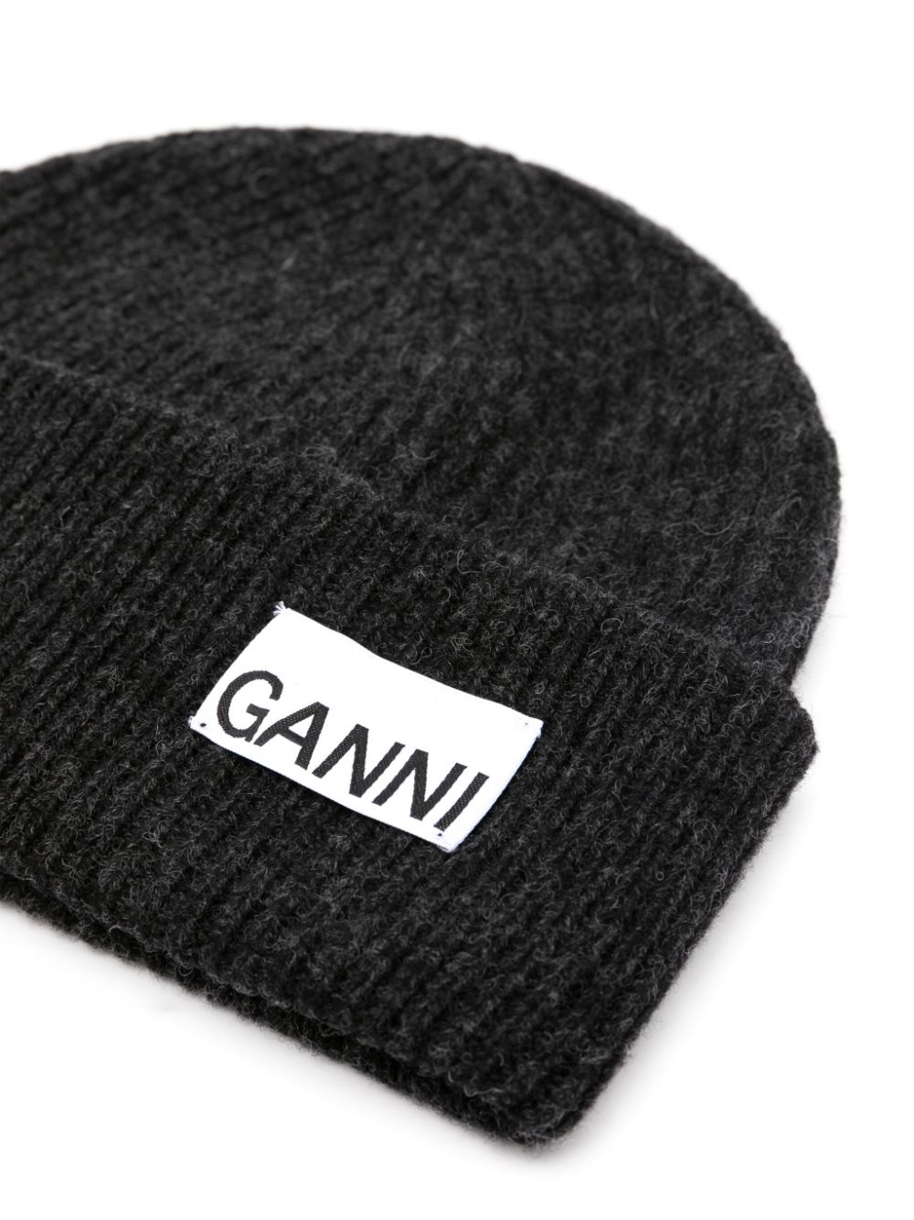 GANNI Muts met logopatch - Zwart