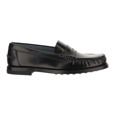 Geborsteld kalfsleer Loafers met band Tod's , Black , Dames