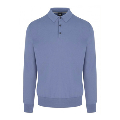 Gemello-P Gebreid Poloshirt Hugo Boss , Blue , Heren