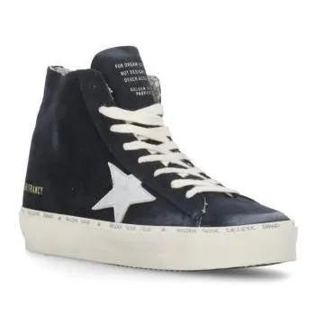 Golden Goose Sneakers - Blue Suede Leather High Top Sneakers in zwart