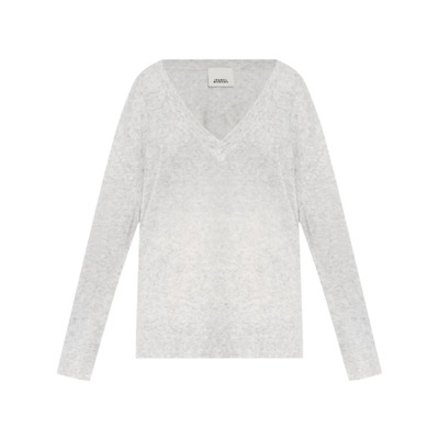 Grijze V-hals Trui Chic Stijl Isabel Marant , Gray , Dames