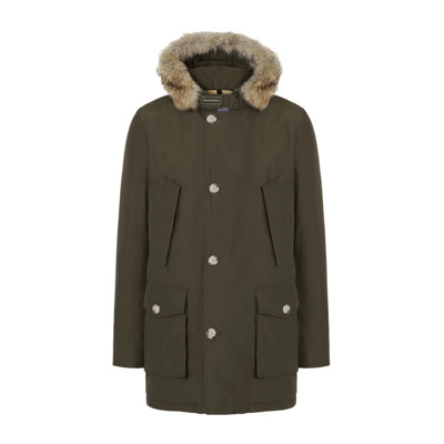 Groene Hooded Woolrich Jas Woolrich , Green , Heren