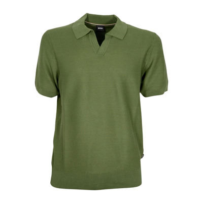 Groene Katoenen Polostijl Trui Hugo Boss , Green , Heren