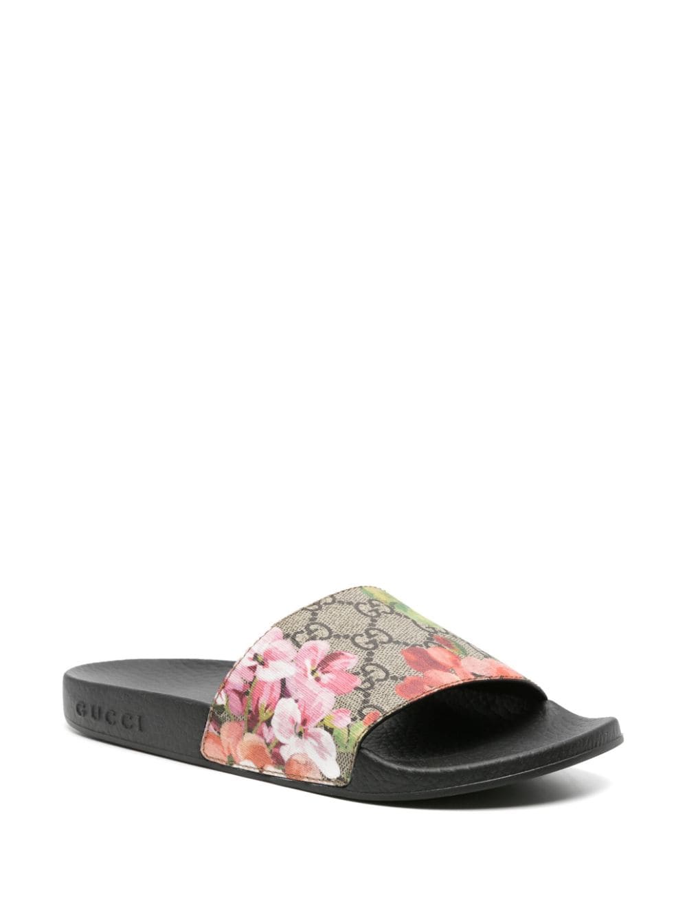 Gucci GG Blooms Supreme canvas slippers - Bruin