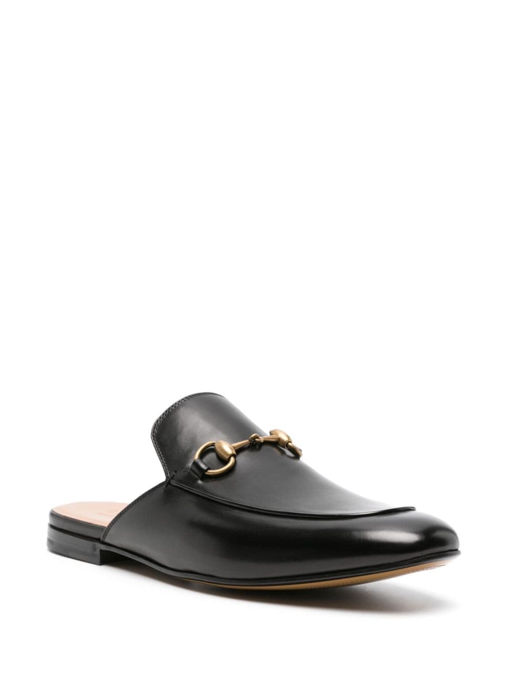 Gucci Horsebit leren slippers - Zwart