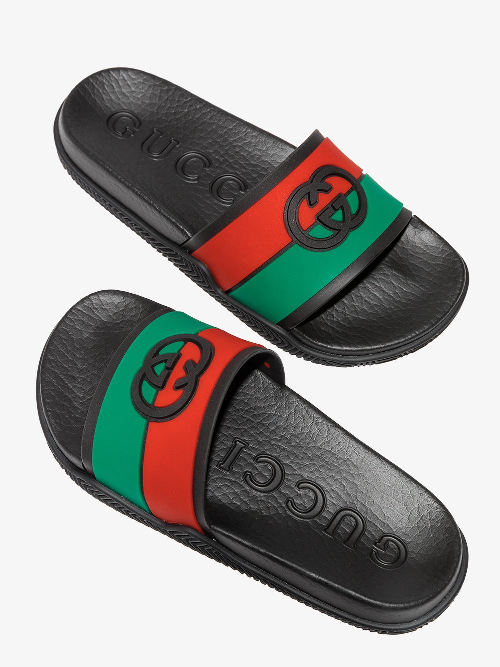 Gucci Kids Slippers met logo - Zwart