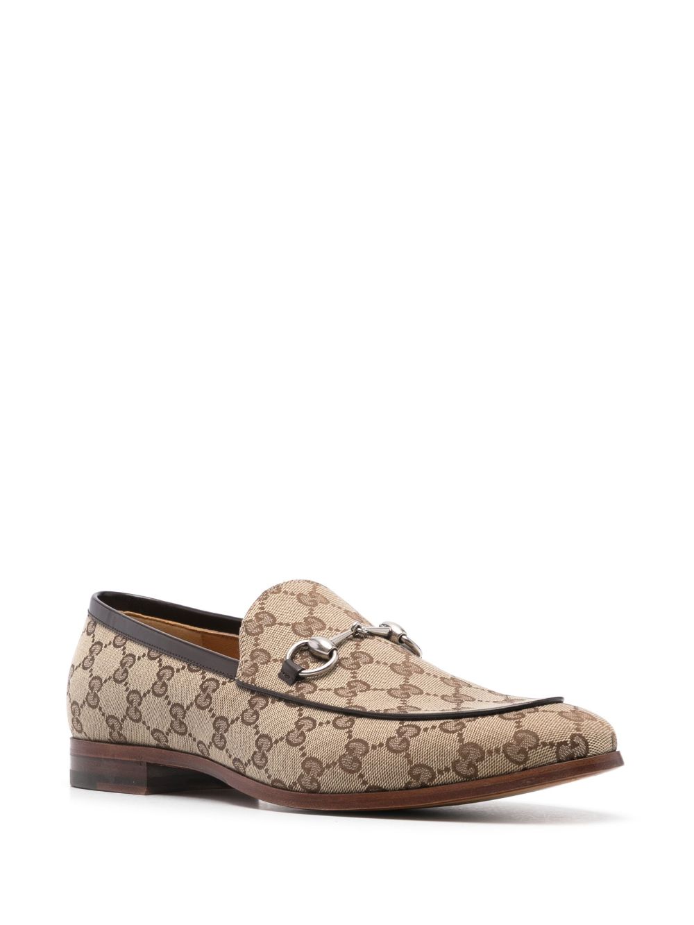 Gucci Loafers met Horsebit-detail en GG-canvas - Beige