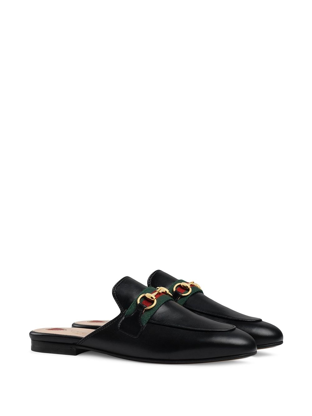 Gucci Princetown leren muiltjes - Zwart