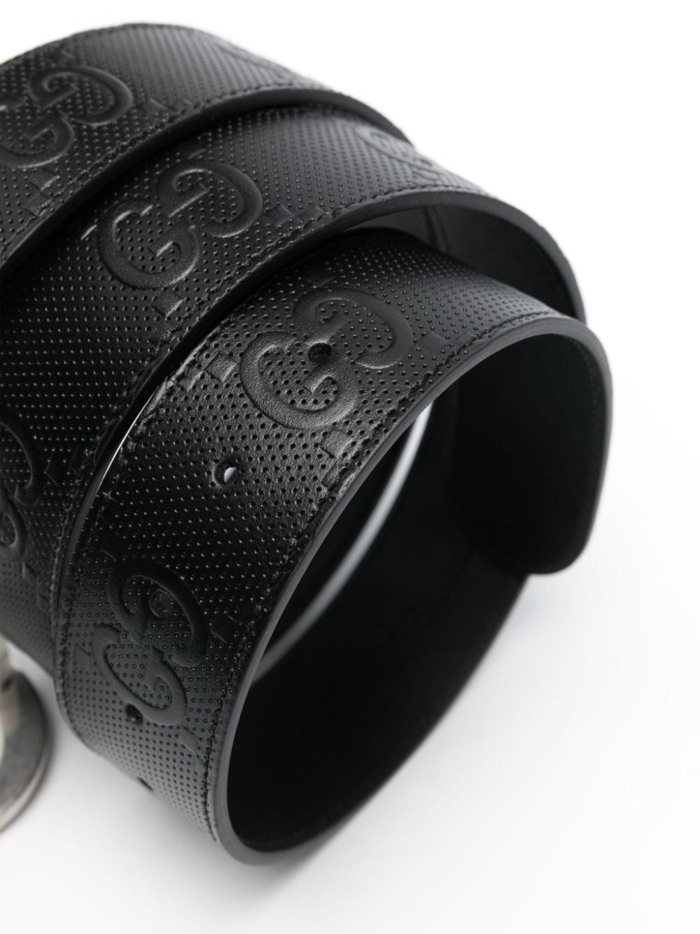 Gucci Riem met reliëf - Zwart