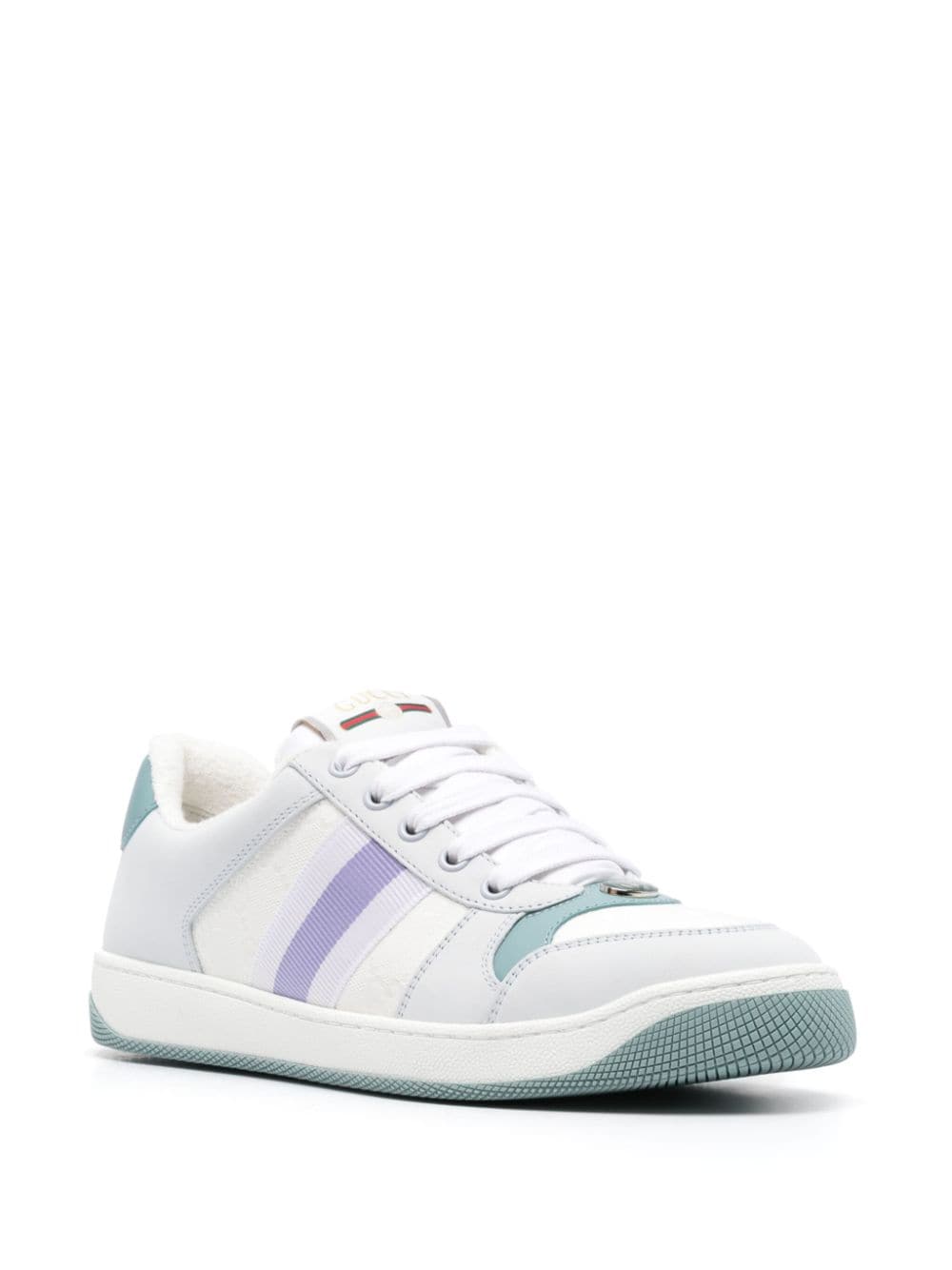 Gucci Screener leren sneakers met vlakken - Wit