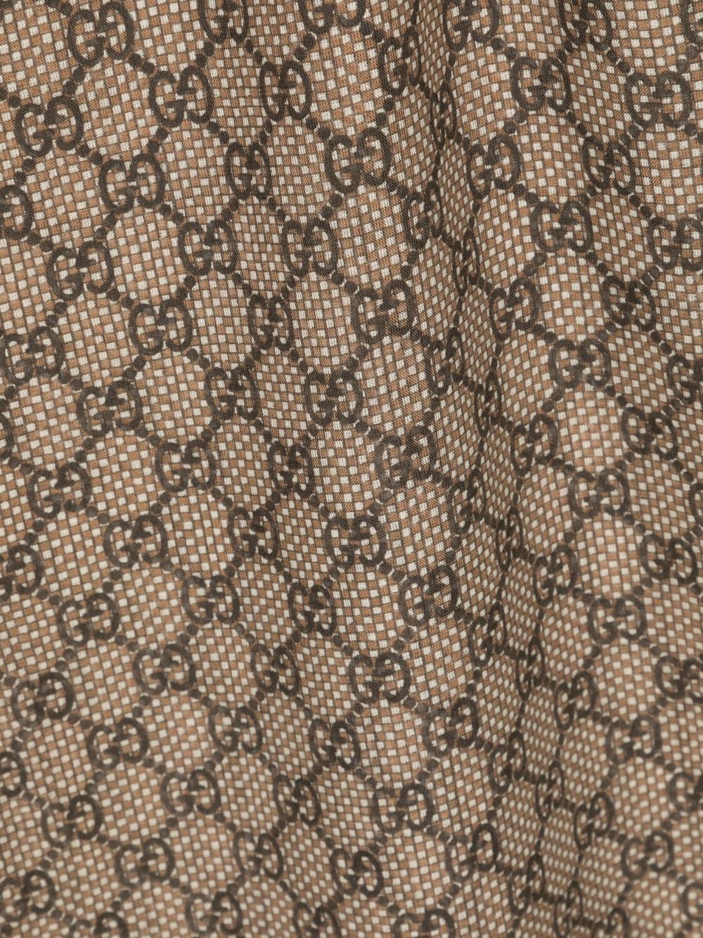 Gucci Sjaal met GG jacquard en franje - Beige