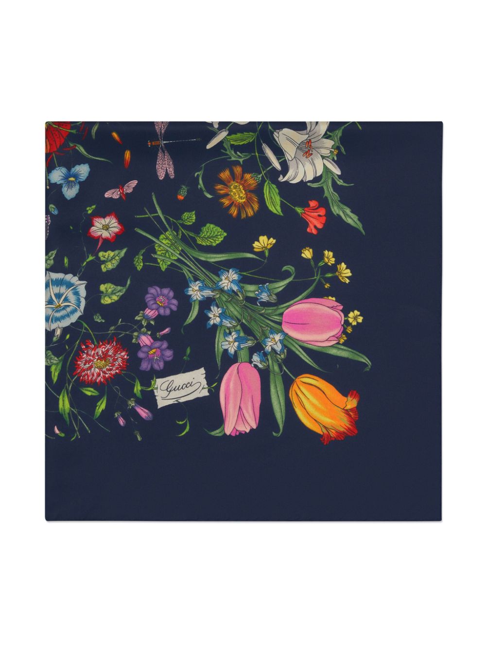 Gucci Sjaal met bloemenprint - Blauw