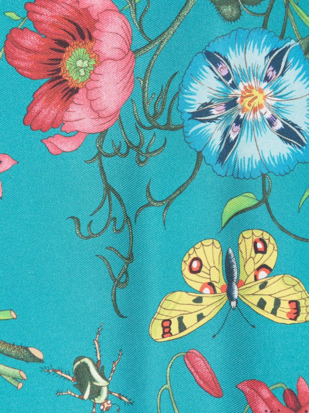 Gucci Sjaal met bloemenprint - Blauw