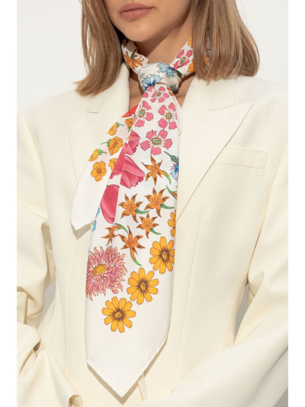 Gucci Sjaal met bloemenprint - Wit