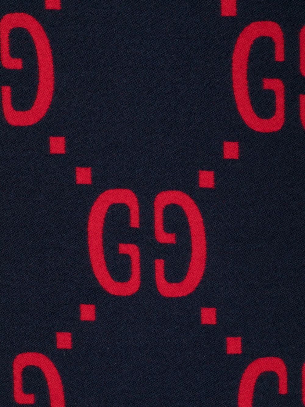 Gucci Sjaal met franje en GG jacquard - Blauw