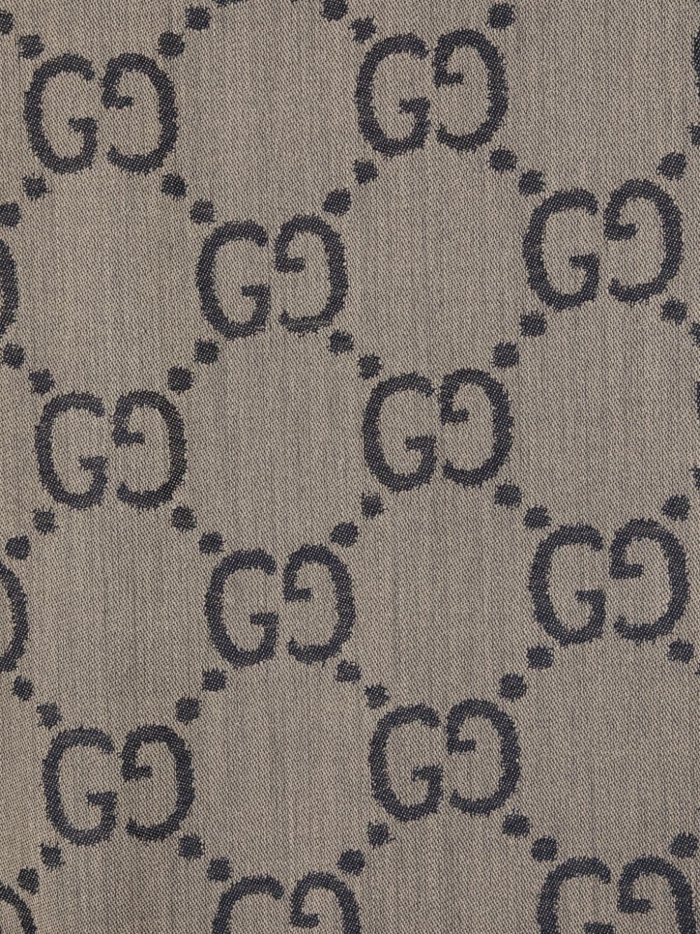 Gucci Sjaal van wolblend met GG jacquard - Beige