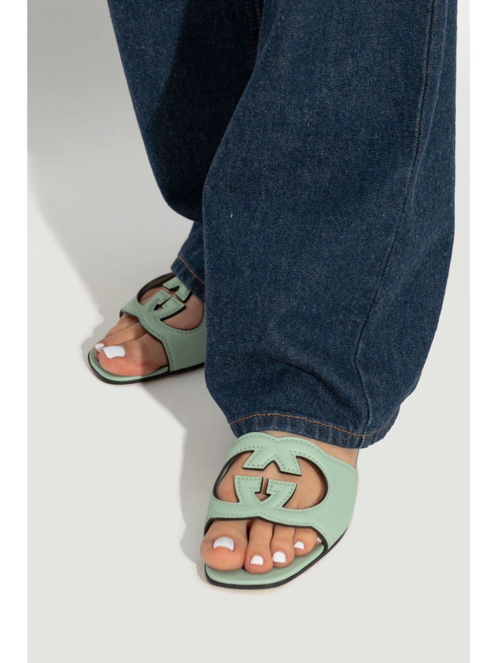 Gucci Slippers met GG-logo - Groen