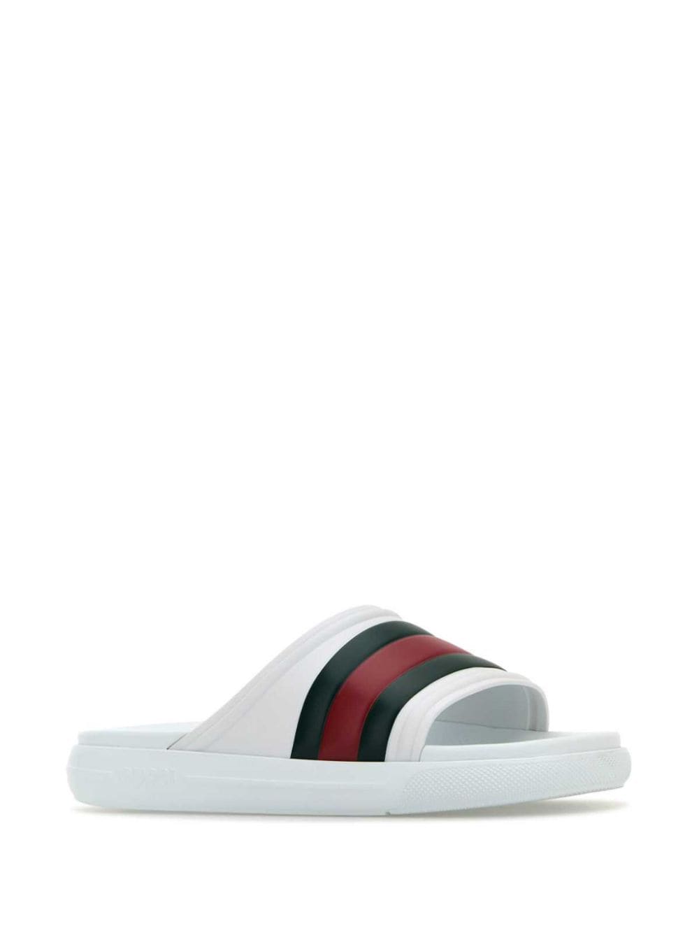 Gucci Slippers met webstreep - Wit