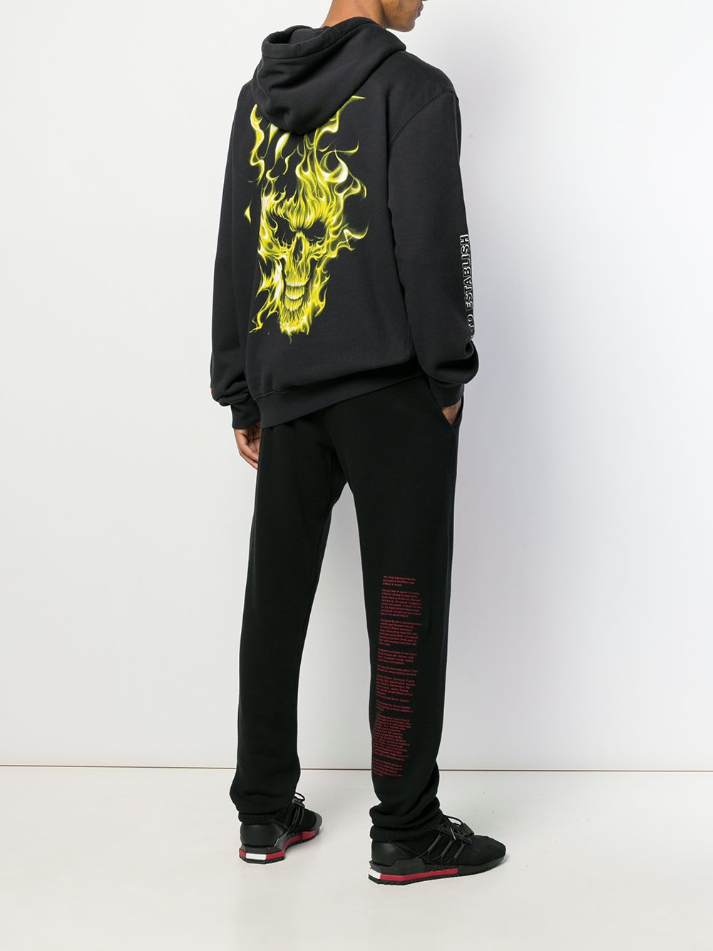 Heron Preston Hoodie met vlam print - Zwart